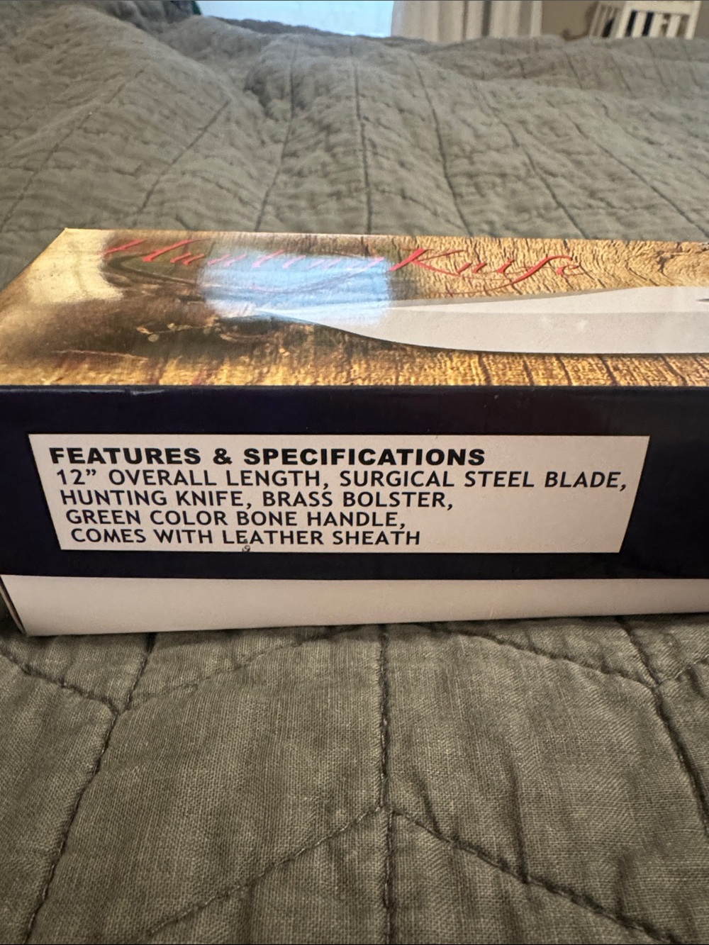 New Bone and Stainless Hunting Knife with Leather Sheath - Picture 4 of 5